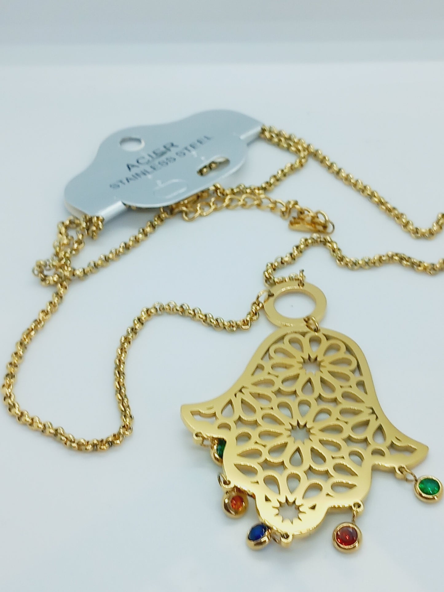 Sautoir khamsa longue