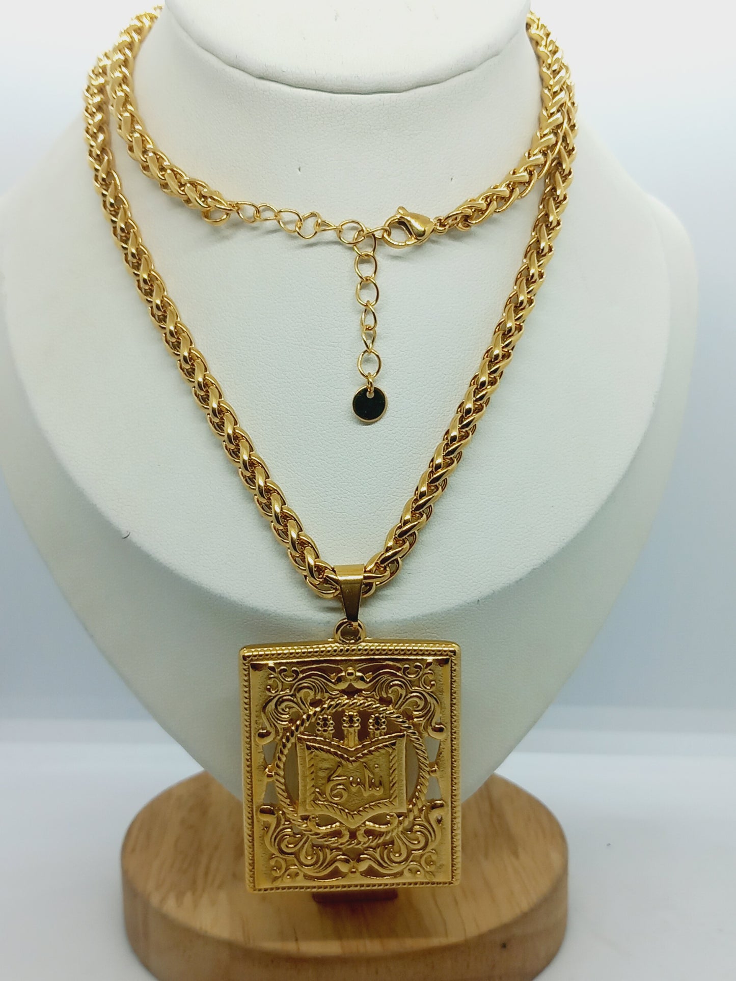 Collier long alleh en acier inoxydable