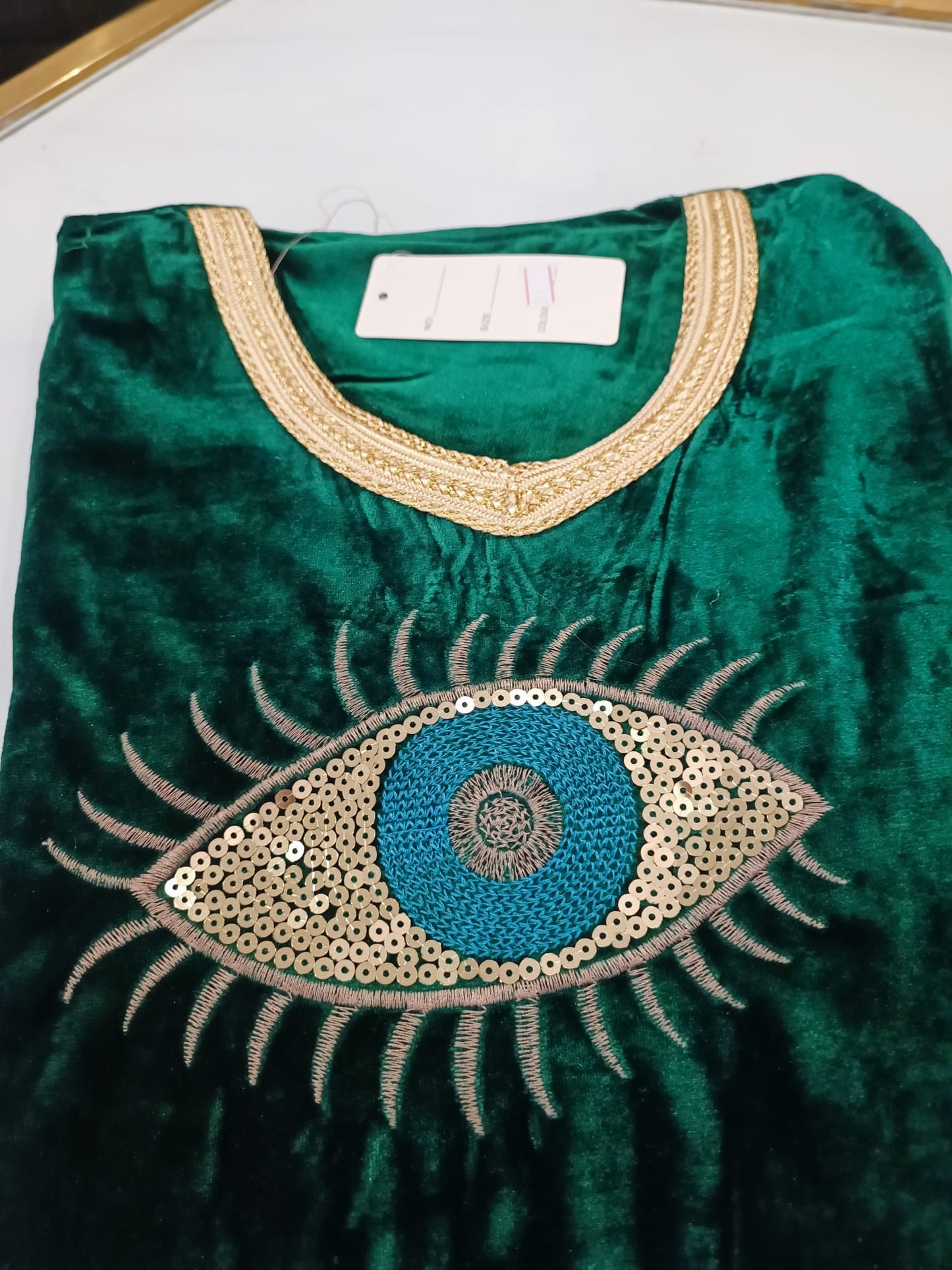 Robe oeil en velours femme