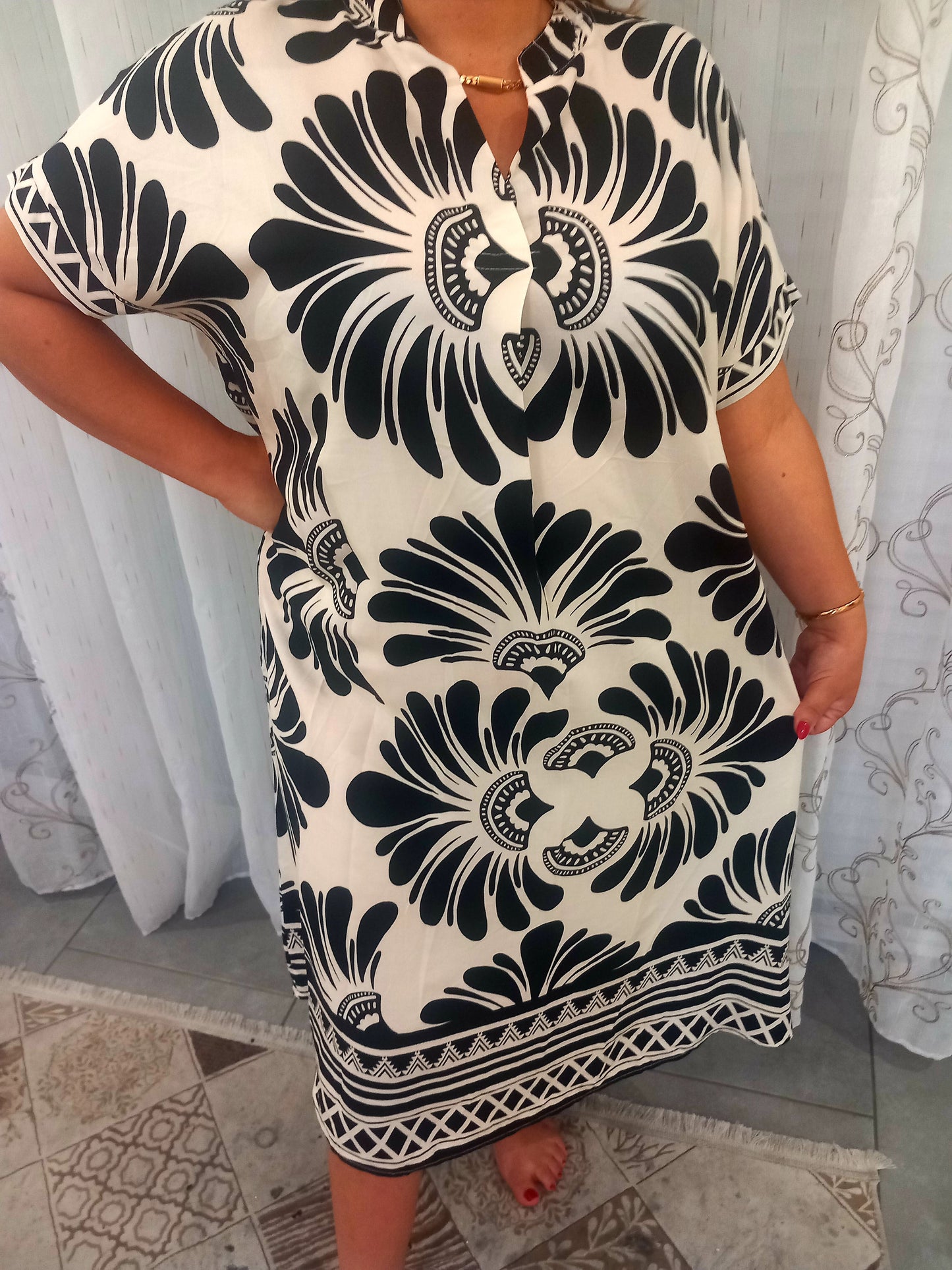 Robe made italie en 100% viscose taille standard 36/50