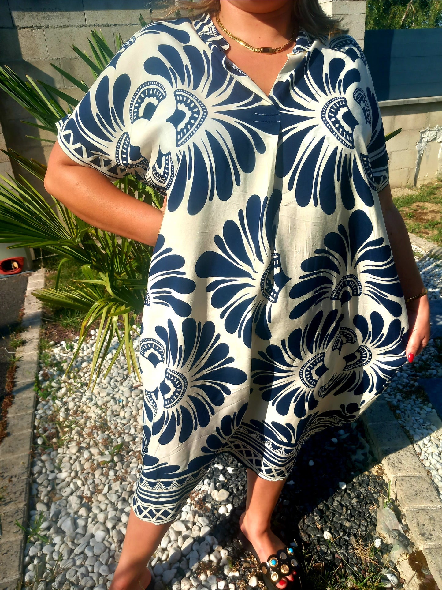 Robe made italie en 100% viscose taille standard 36/50