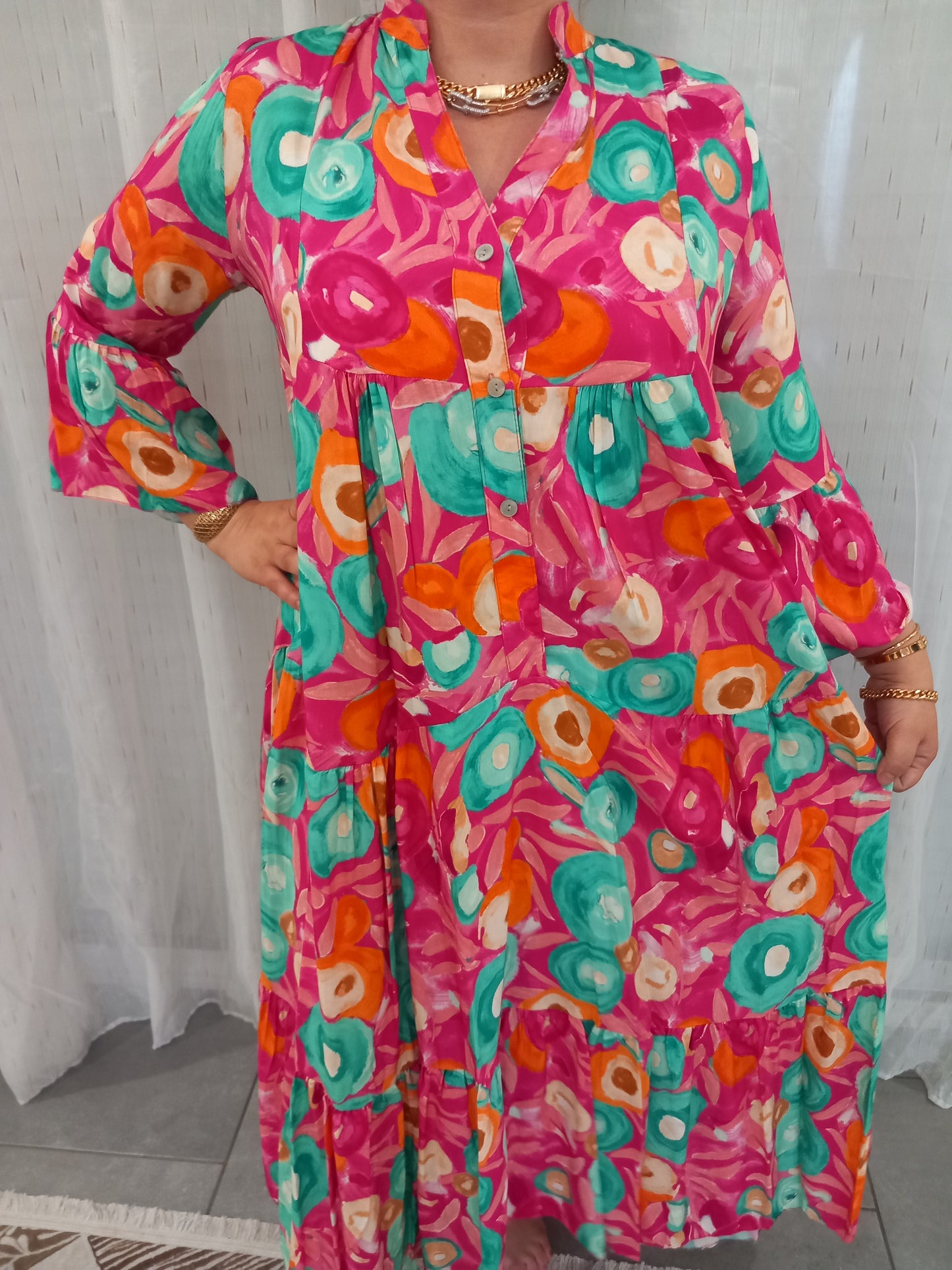 Robe à fleurs made en Italie en viscose taille standard