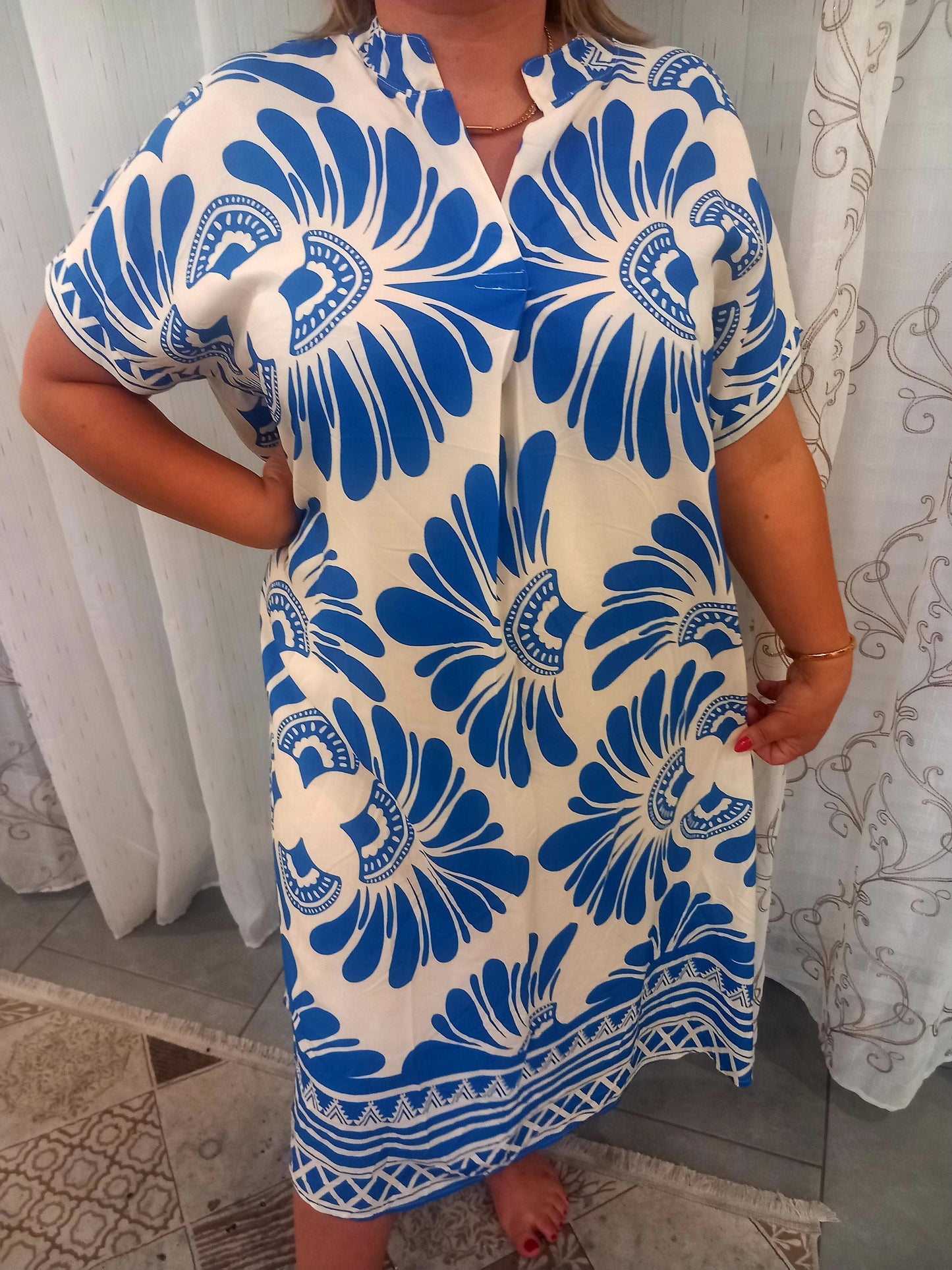 Robe made italie en 100% viscose taille standard 36/50