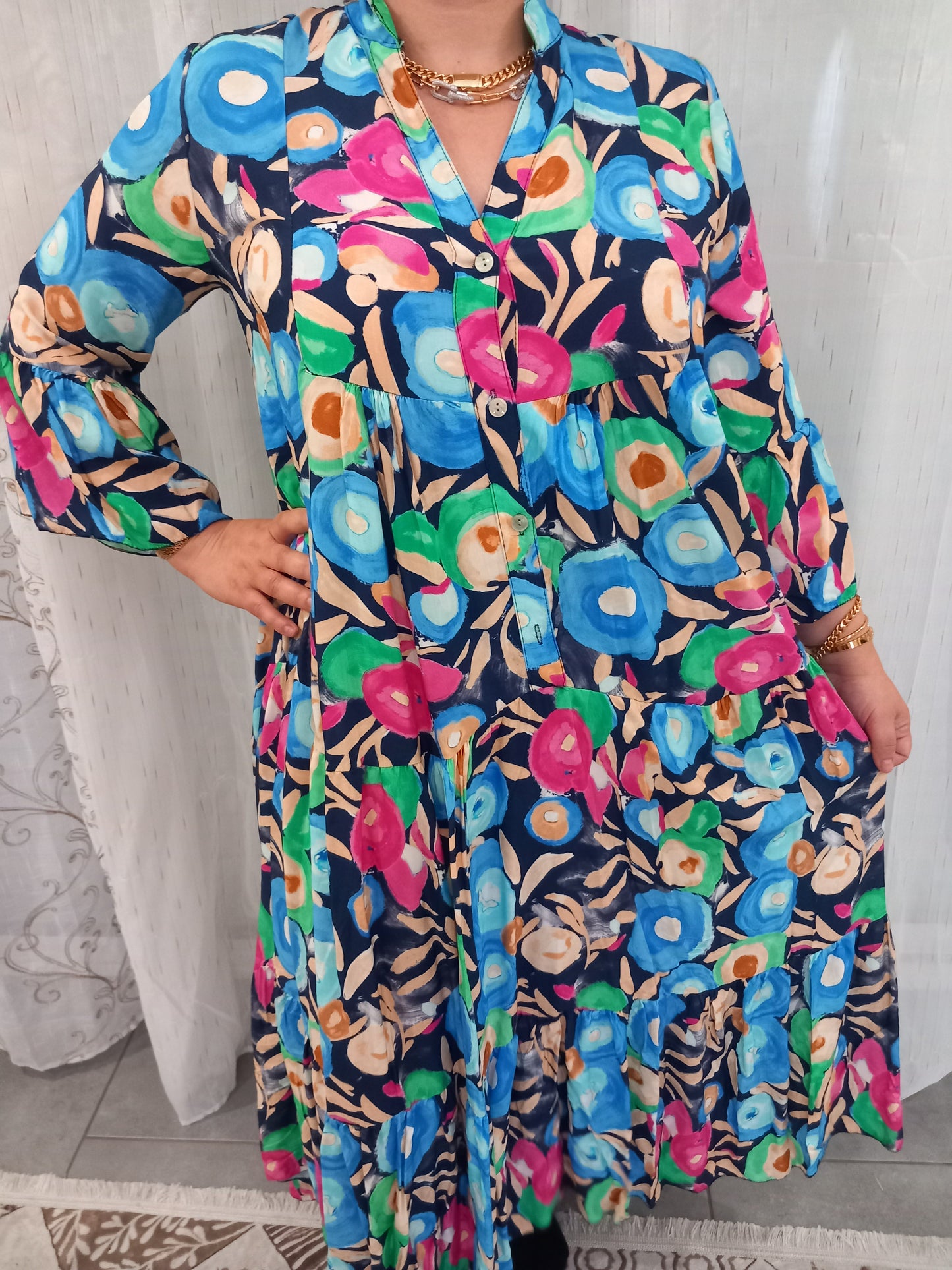 Robe à fleurs made en Italie en viscose taille standard
