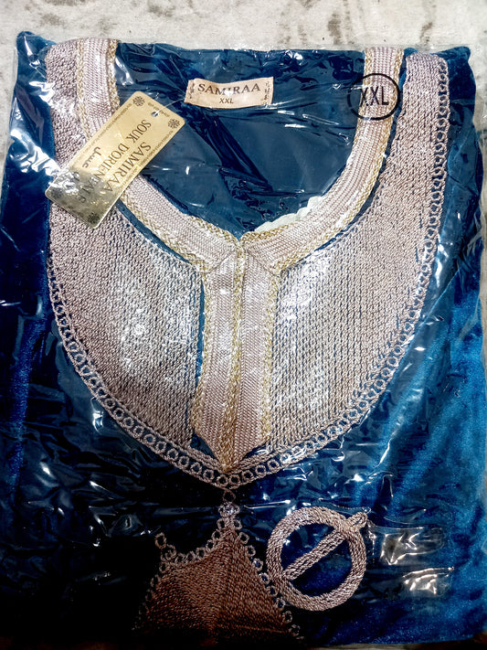 Robe modèle khanjar en velours brillant