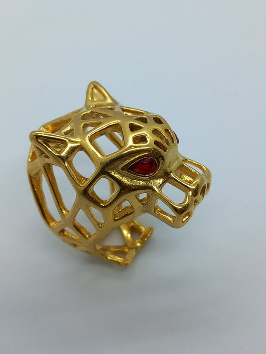 Bague jaguar avec les yeux rouge nouvelle collection