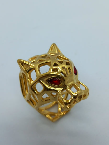 Bague jaguar avec les yeux rouge nouvelle collection