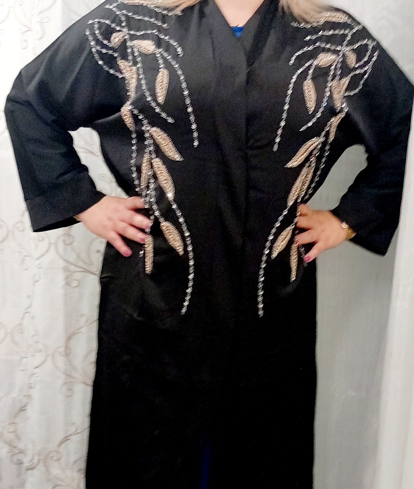 Abaya noir avec poche noir