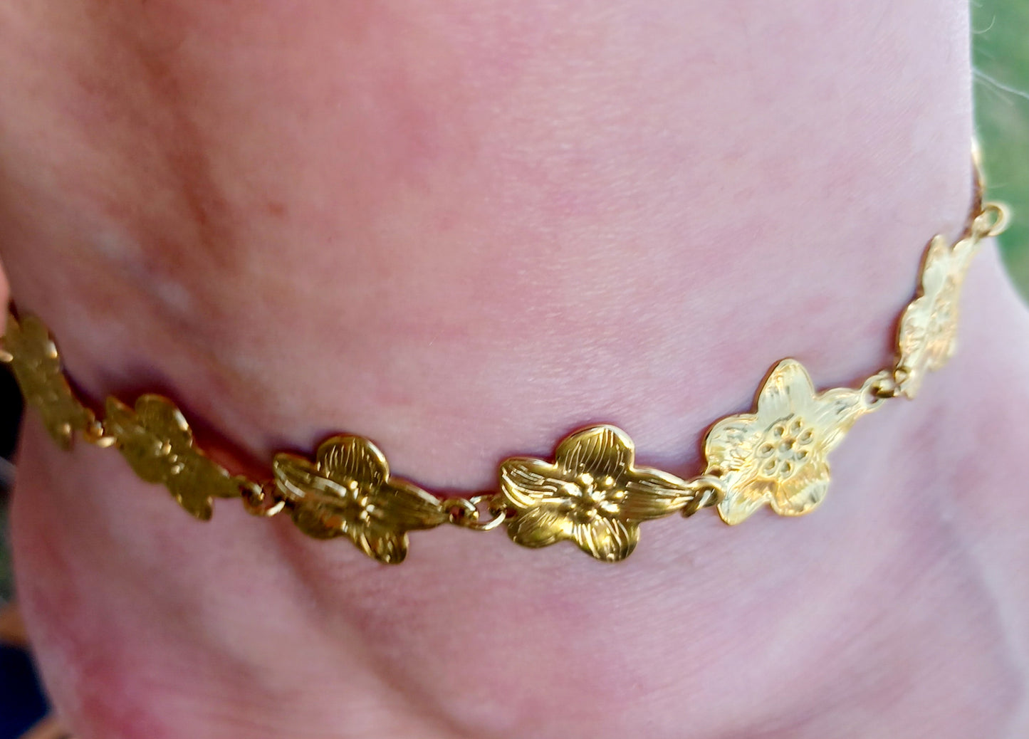 Bracelet de cheville plusieurs fleures