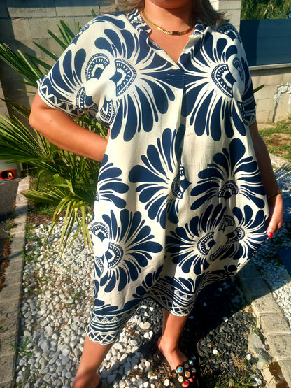 Robe made italie en 100% viscose taille standard 36/50