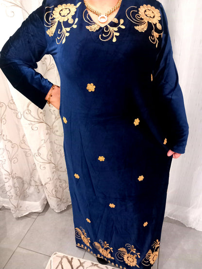 Robe brodé en velours nouvelle collection