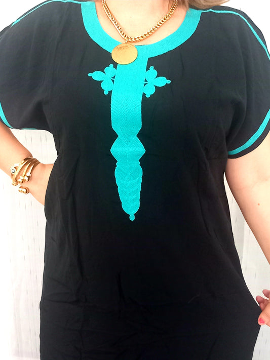 Robe maison en coton noir