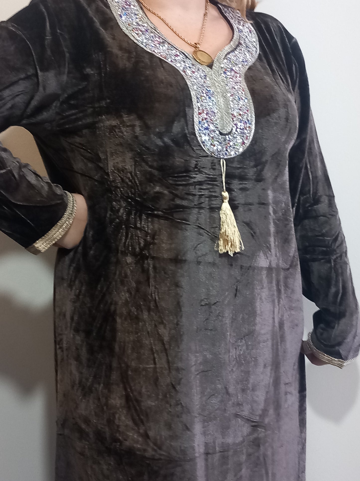 Robe maison simple en velours