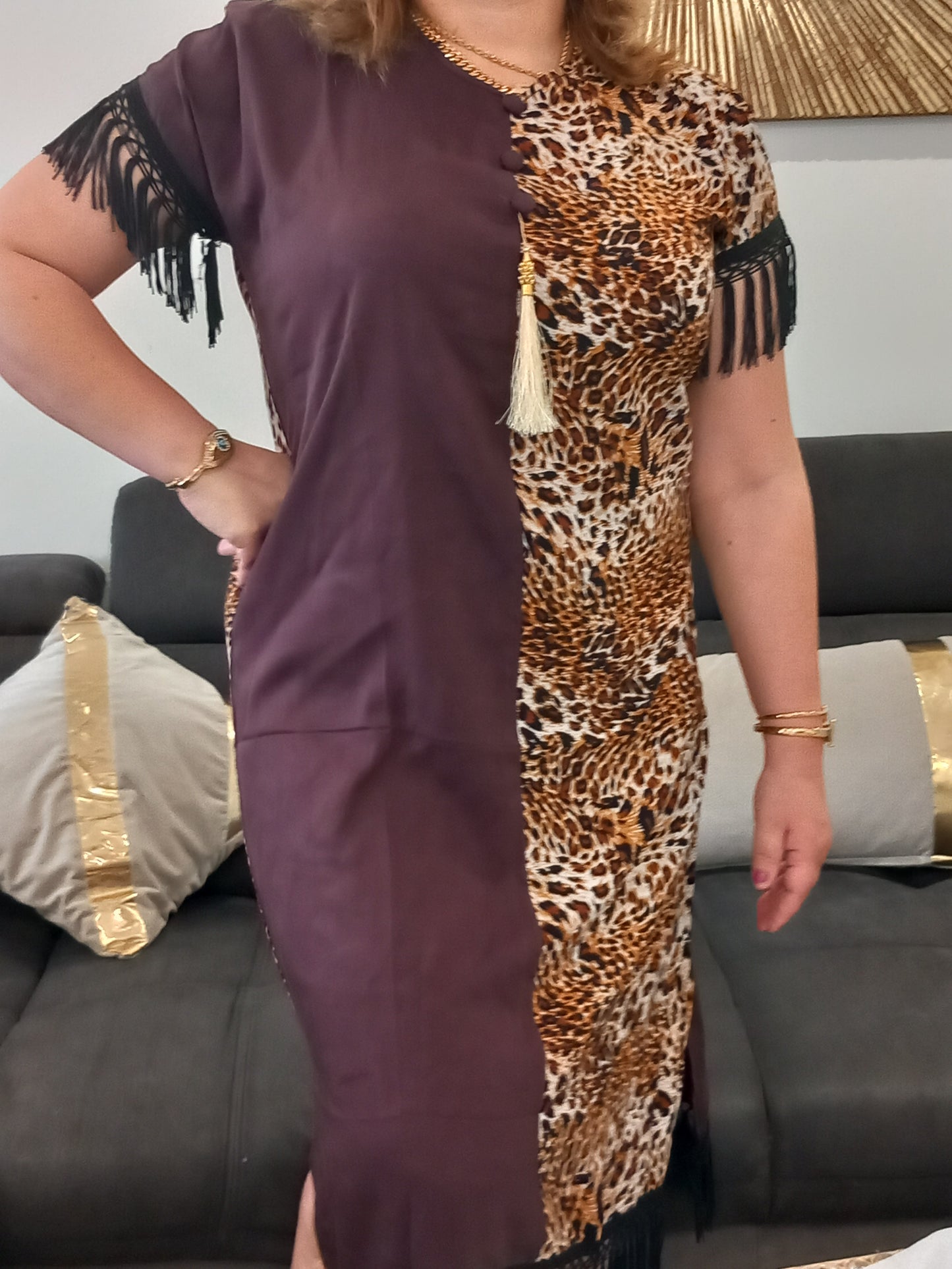 Robe courte léopard taille standard