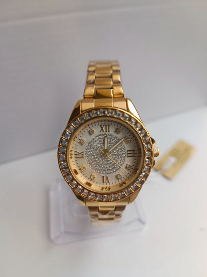 Montre femme couleur or en acier inoxydable