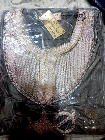 Robe modèle khanjar en velours brillant