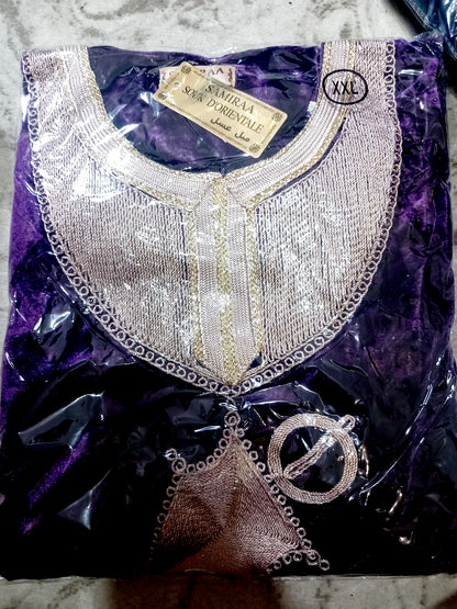 Robe modèle khanjar en velours brillant