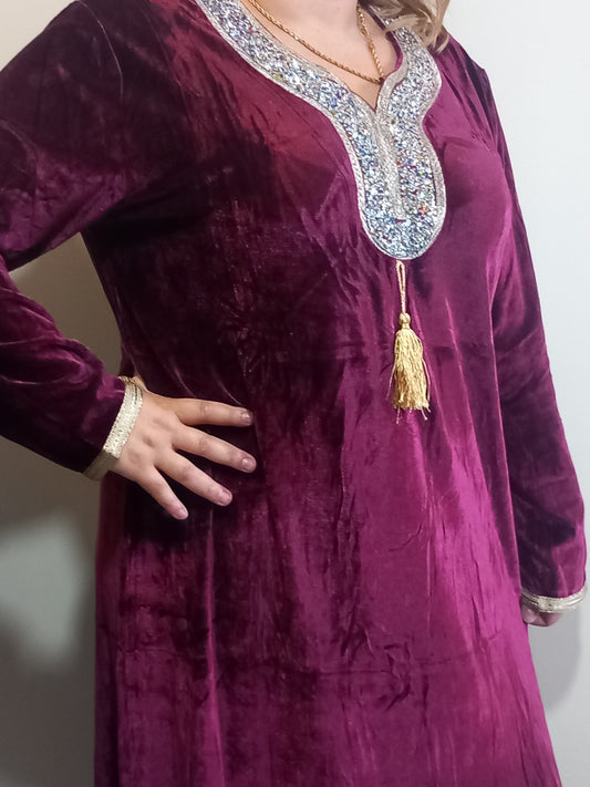 Robe maison simple en velours