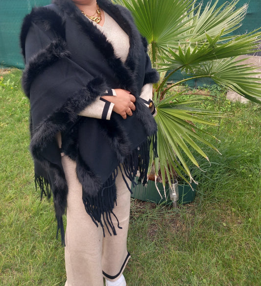 Grande cape chaux noir