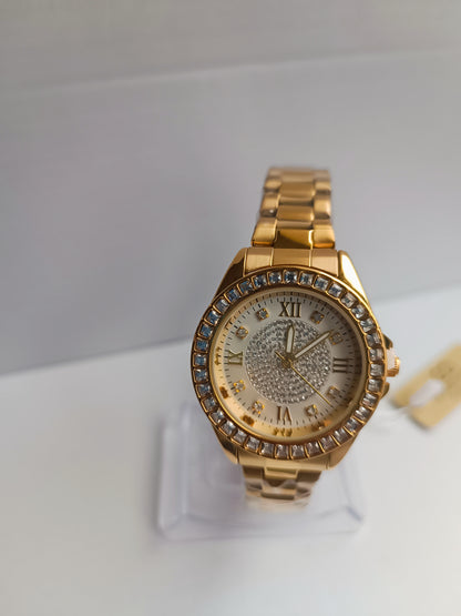 Montre femme couleur or en acier inoxydable