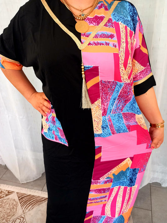 Robe avec pouche taille standard en soie de medine