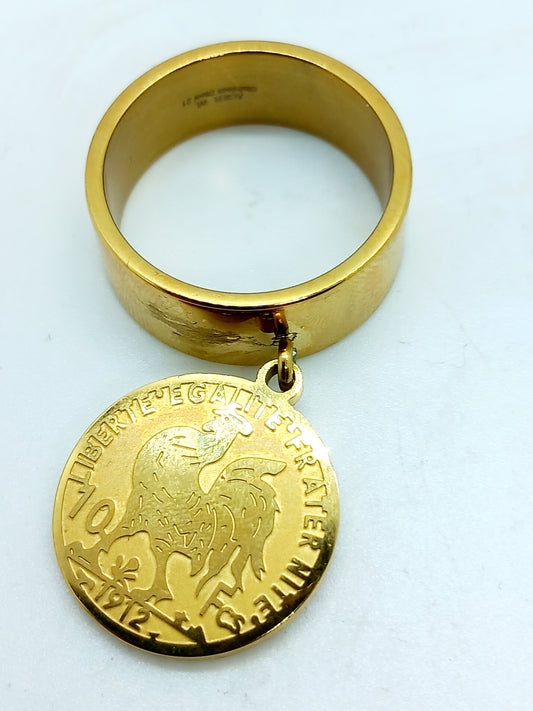 Bague louiza coq en acier